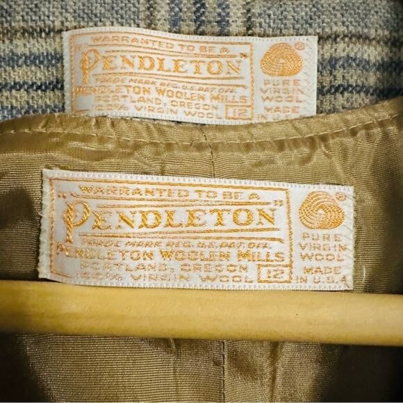Pendleton Vintage Plaid Wool Blazer and Vest Size Medium - Picture 10 of 11